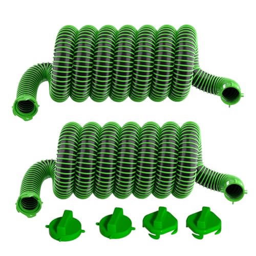 AVERONR 20 FT Sewer Hose extension for RV Camper - Two Extra Long 10 FT Heavy Duty Sewage Hoses - Upgrade TPE Material for Odor-Proof and Leak-Proof (20' Sewer Hose)