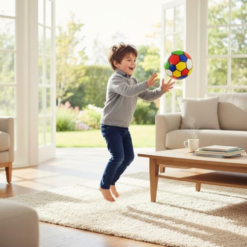 Image of PVC Foam Beach Football | No Air Needed | Kids Playball | Best Use at Pools, Beach, Outdoor & Indoor Play | Multicolor (Random Color)