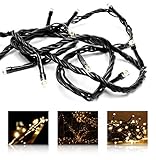 LED Lichterkette warmweiß von LED Universum - 24m Länge, 300LEDs, 3m Zuleitung (Stimmungsbeleuchtung spritzwassergeschützt, für innen und außen, Weihnachten, Feier, Wohnzimmer, Garten, Terasse)