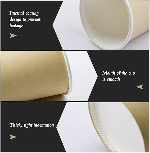 Miniatura 4 de Tazas de café de papel desechables de 8 onzas, paquete de 50, color caqui, ideales para bebidas calientes y fiestas