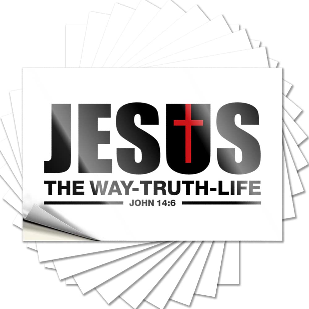 Sets, Lettering Sticker Funny Helmet Quote Stickers, Coastal No Residue Decals for Luggage | Billiards Party Favor Custom Jesus The Way, Truth, Life(6X9CM)