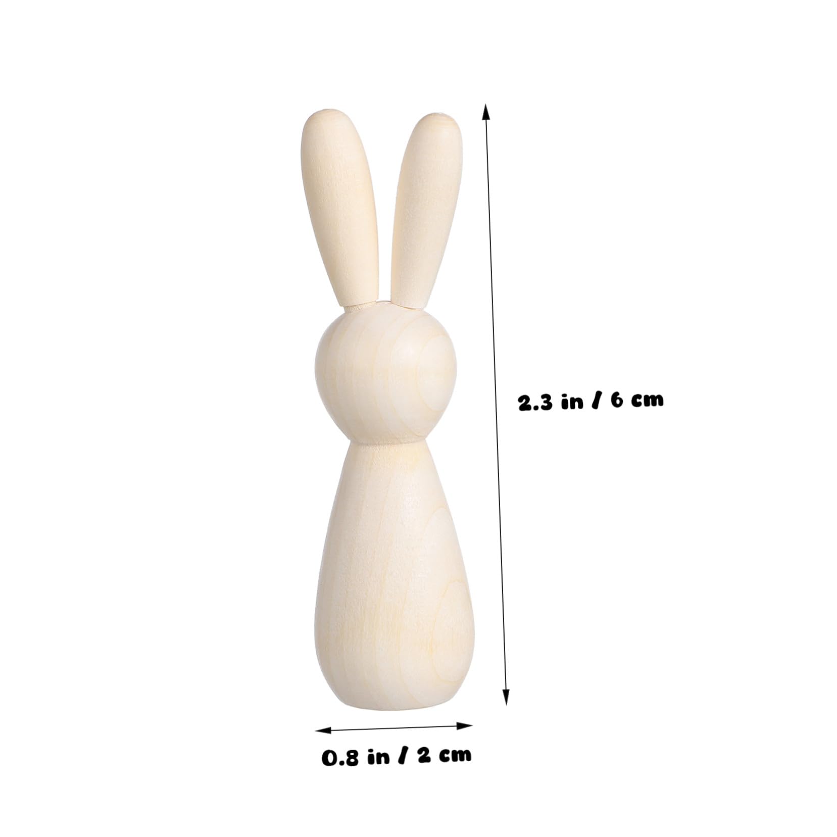 Figuras de Conejo de Madera para Pintar Diy 5 Piezas Color Beige Decoración para Mesa de Habitación, Manualidades para Niños