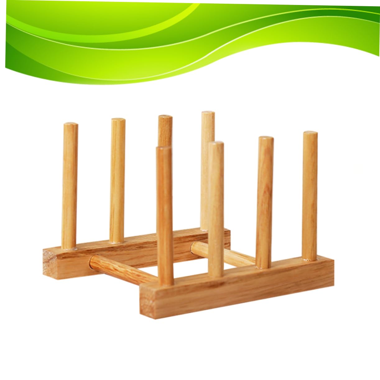 Garneck Solid Wood Dish Drying Rack Bamboo Dish Rack Shelf Easy-Clean Multi-use