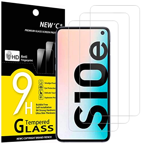 NEWC 3 Pack Designed for Samsung Galaxy S10e Screen Protector Tempered Glass Case Friendly Scratch Resistant Bubble-Free Ultra Resistant