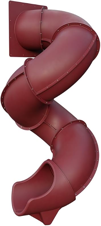 TUSK Turbo Twister 9 ft Rotomolded Playset Tube Slide, Burgundy