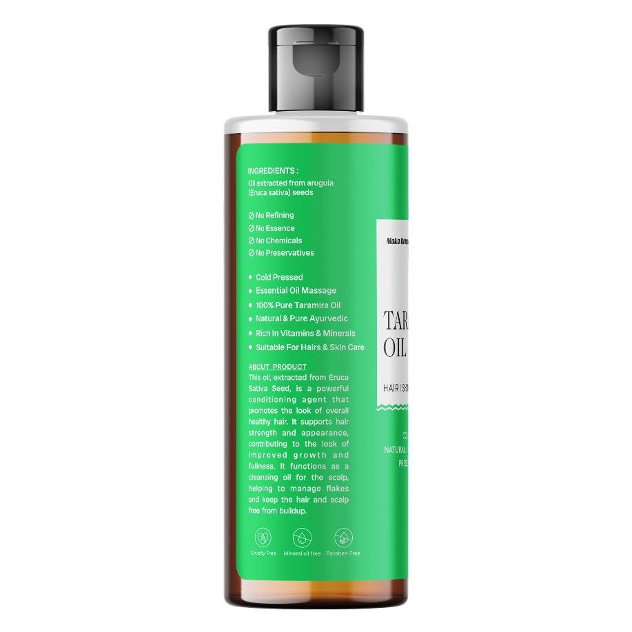 Image of Make Unique Taramira Oil, Cold-Pressed Natural Hair and Skin Oil, Premium Quality, Preservative Free, 100ml