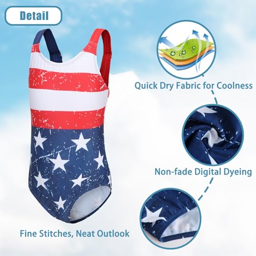 Image of Girls One Piece Swimsuits Tie Dye Bathing Suit for Girls Hawaiian Swimwear 3-16 Years