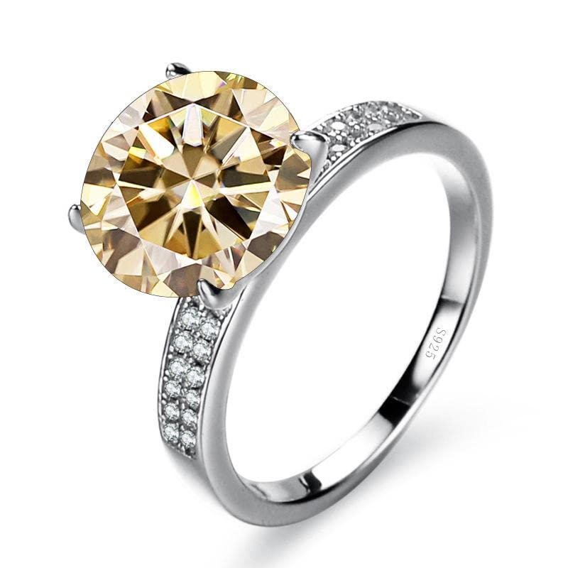 Moissanite 5 carats bague fiançailles argent fin sans ternissement
