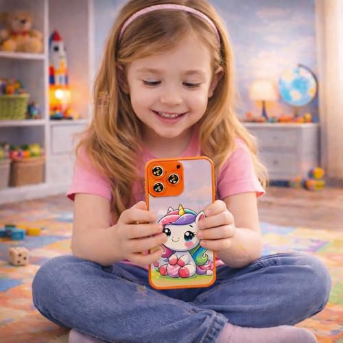 Image of Wishkey Edu Phone for Kids Unicorn Theme 28 Functions Rechargeable USB Cable Not Included Learning Mobile Toy with 22 Features English & Hindi Language Toddler Learning Phone for Boys & Girls Age 2+