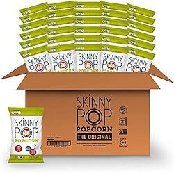 SkinnyPop Original Popcorn, Individual Snack Size Bags, Skinny Pop, Healthy Popcorn Snacks, Gluten Free, 0.65 