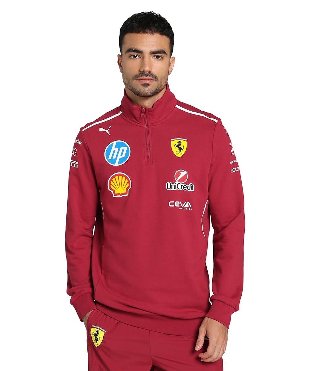 Puma Men's Red Scuderia Ferrari F1 2025 Team 1/2 Zip Jumper - Size: Xl