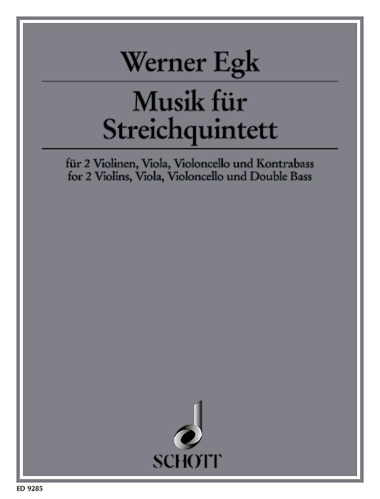 Musik für Streichquintett: 2 Violinen, Viola, Violoncello und Kontrabass. Partitur und Stimmen.