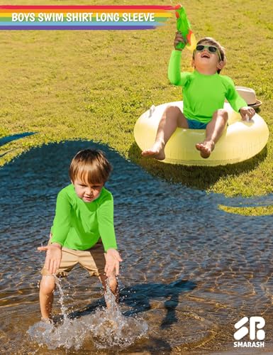 Image of Boys Rash Guard Swim Shirts Long Sleeve UPF 50+ Swimwear Toddler Kids Sun Protection SPF Water Surfing Swimming Shirts 0-16Y