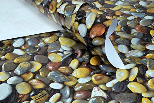 Image of Self Adhesive Gloss Vinyl Wrap Film, High Gloss Marble Furniture Film Wallpaper (12 * 120 inch, Multi-Stone)