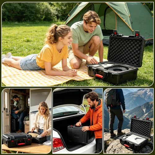 Waterproof Hard Case Fits Starlink Mini, Custom Foam Starlink Mini Dish Storage Box with Portable Dual Carry Options (Hand & Shoulder Carry), Stores Star Link Mini Accessories for Camping & RV Travel - image 7