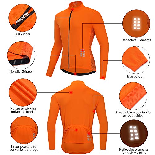Jersey de ciclismo, Romacci Camisa masculina de manga longa para ciclismo MTB respirável para bicicl