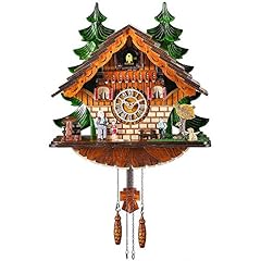 Kintrot Cuckoo Clock Traditional Chalet Black Forest House Clock Handcrafted Wooden Wall Pendulum