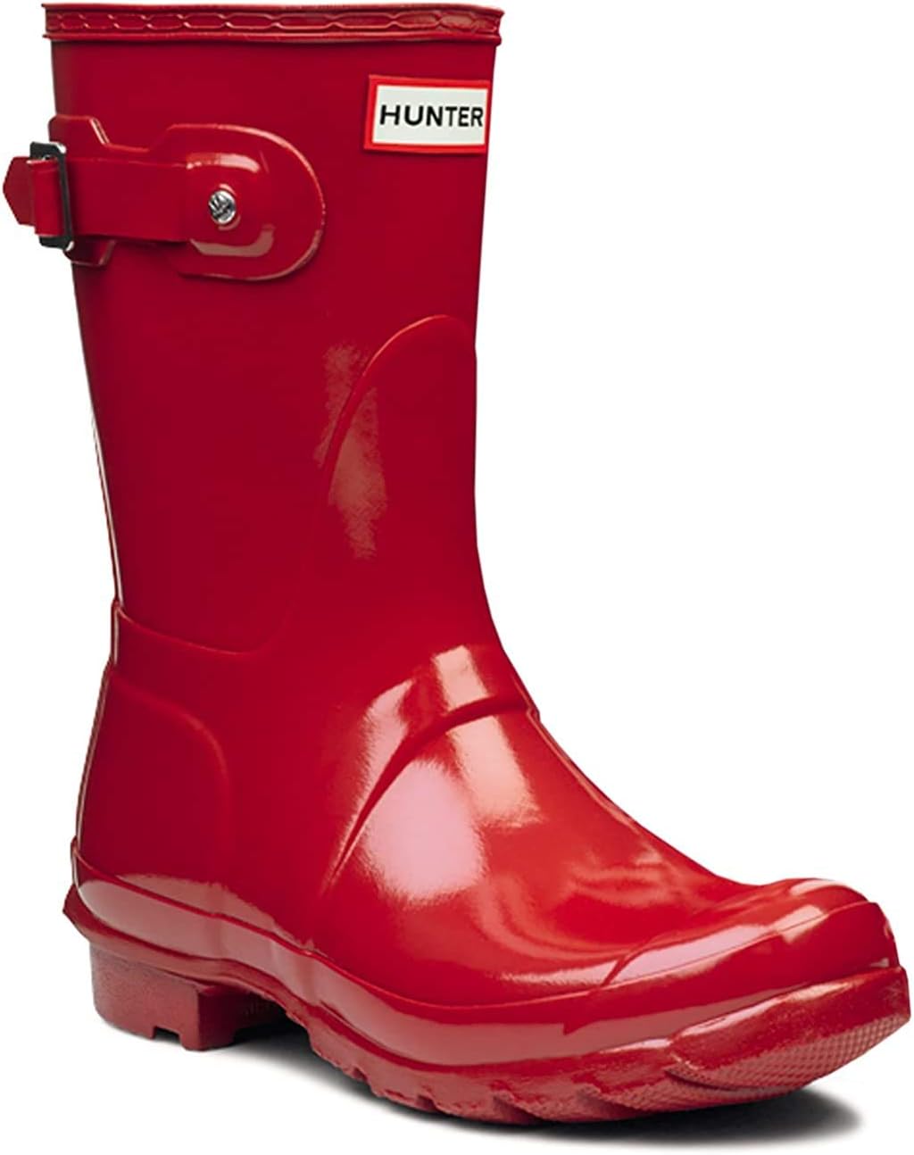 Hunter Womens Original Short Gloss Winter Festival Rain Wellington Boots - Military Red - 8