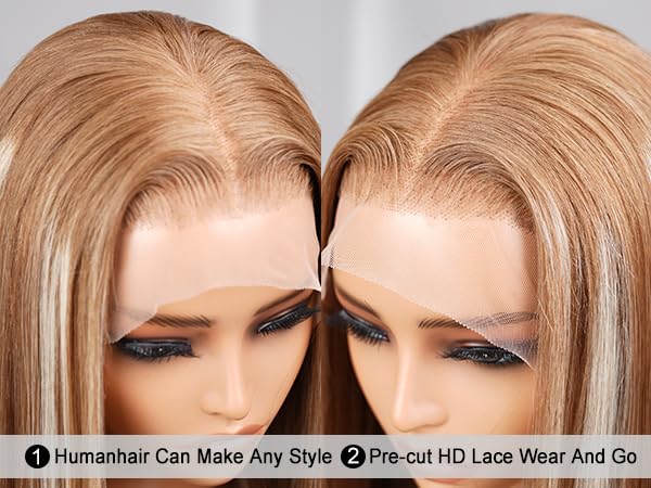 Miniatura 6 de Arabella Peluca de cabello humano con encaje frontal 12613 de 13 x 4, lista para usar, sin pegamento, pelucas de encaje frontal 12A, densidad del