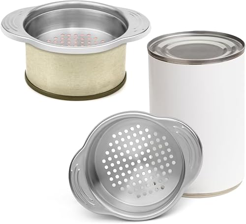 Miniatura 2 de Colador de latas de acero inoxidable, colador de atún 304 de grado alimenticio (188), fácil de limpiar, colador de latas ecológico para latas