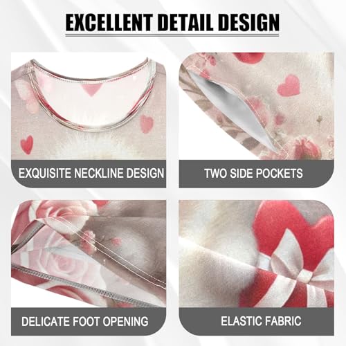 Rabbit Heart Red Valentine Pajama Set Short Sleeve Pajamas Shorts Sets Cotton Soft Loungewear Sleepwear 5Y4