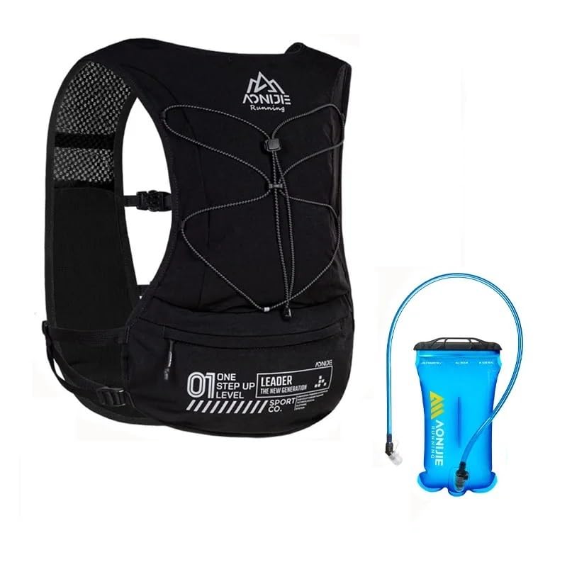AONIJIE Sac à dos d'hydratation - 5 l - Pour marathon, course, cyclisme en plein air, escalade - Portefeuille mobile avec poche à eau de 1,5 l