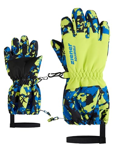 Gants de ski enfant imperméables Ziener Levio-Z camouflage bleu moufles de sport d'hiver T2