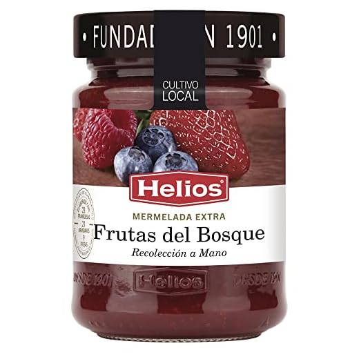 Helios Mermelada Extra Frutas del Bosque Fresa, Frambuesa y Grosella - 340 gr - , Pack de 6