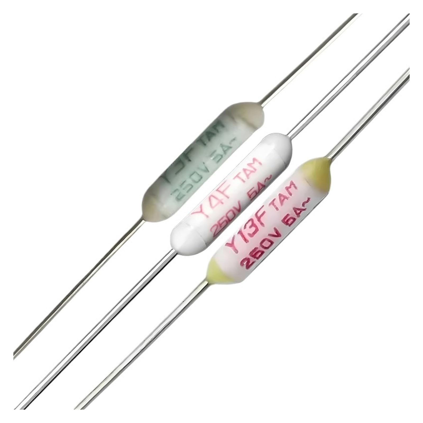 MEIFUUDWPJG 50Pcs Y3F Y4F Y13F Thermal Fuse Cutoff 5A 250V 115 127 133 Degree(Y4F TAM 127 Degree)