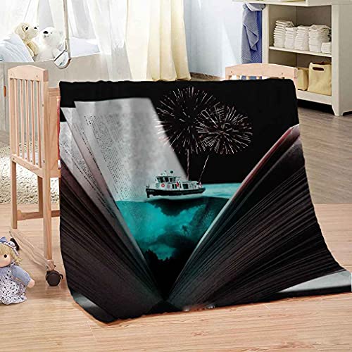 Couverture microfibre douce 3D fireworks plaid chaud toutes saisons lit sofa - 4