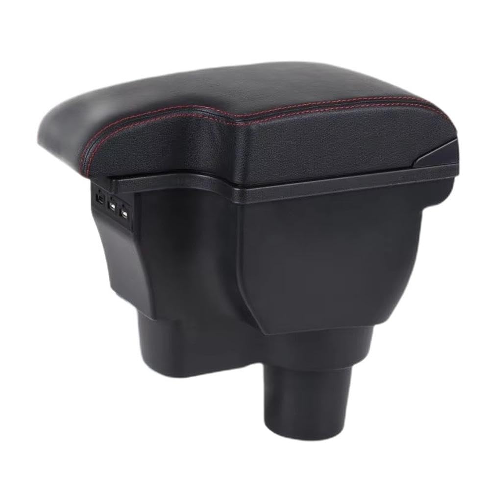 FSOZDBBPL For Hyundai Solaris 2 For Accent For Verna 2017-2022 Car Armrest Box Storage Box Interior Parts(B1 Black red Corium)