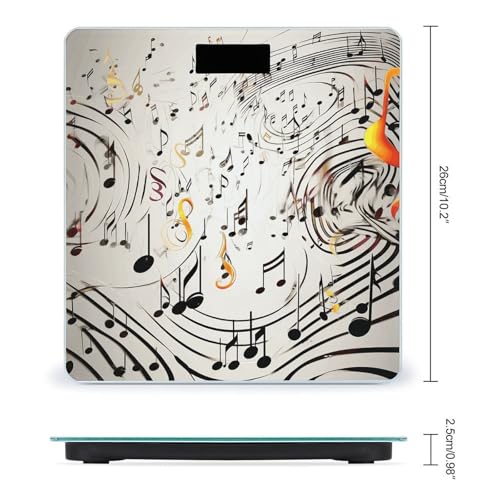 Báscula Digital de Baño con Diseño Notes Music, 180 kg miniatura 2