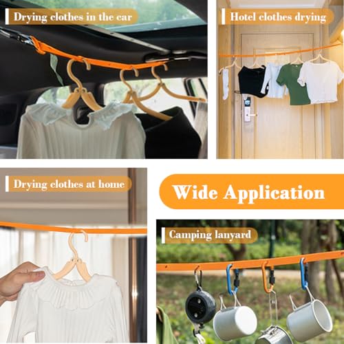 Image of HASTHIP Portable Retractable Clothes Line 4.1m, 2 Hooks, 41 Holes | Adjustable Reach, Helps Reduce Laundry Clutter, Lightweight Design, Indoor Outdoor Use, Easy Setup