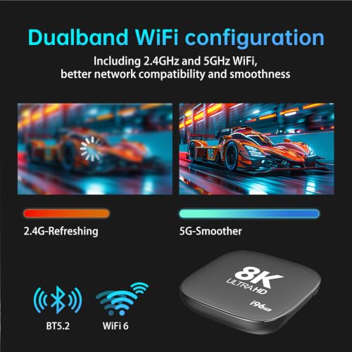 Image of GADGETSWEAR 8K Smart Media Box with Voice Remote, WiFi, Bluetooth, 8GB RAM + 128GB Storage, HDMI & USB Connectivity, Screen Mirroring Support, Compact Digital Multimedia Device, 1 Month Subscription