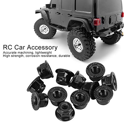 VGEBY RC Lock Nuts, Non-Slip 12PCS 4mm RC Car Nuts for 1/10 Scale Models for RC Hobbyists Collectors - Image 3