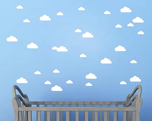 Juego de 134 mini calcomanías de pared de nubes doradas, negras y blancas, calcomanías de pared de nube para guardería, decoración del hogar, patrón