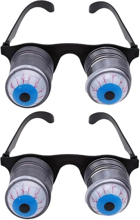 Ymhapp 2Pcs Pop Out Eye Glasses Wobbly Eyes On Springs Out Novelty Halloween Carnival Party Plastic Joke Horror Shock Pop Eyes Glasses Toy Gag Toys and Practical Jokes Novelty and Gag Toys