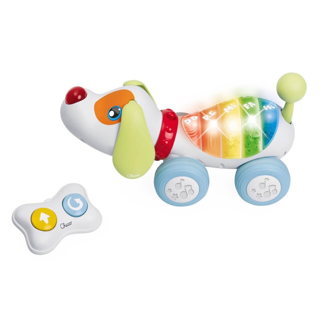 Chicco DogremiRadio Control Parlante, Juguete Teledirigido de Perro, Enseña Música y Sonidos, Mascota Radiocontrol para Niños de 18 Meses hasta 4 años