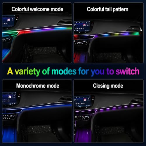 Image of AUTO SNAP Multicolor Music Controlled 111 CM Sound Activated Car Interior Decoration Dashboard Ambient Lighting USB K4 Magic Lights with Remote & Mobile Application Control