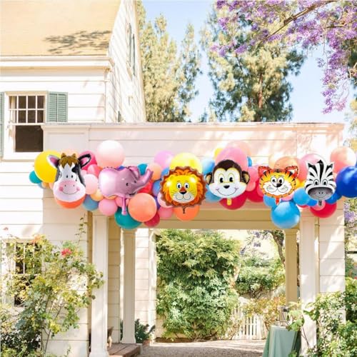 Image of Birthday Decoration Items Kit | Jungle Safari theme | Multicolor Theme Decoration for Kids | Birthday Decoration (1 YR)