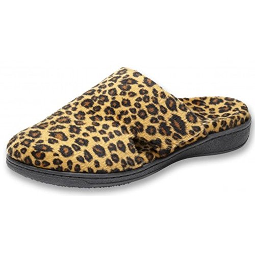 Vionic Women’s Gemma Mule Slipper - Comfortable Spa House Slippers That Include Three-Zone Comfort with Orthotic Insole Arch Support, Soft House Shoes for Ladies Tan Leopard 5 Medium US