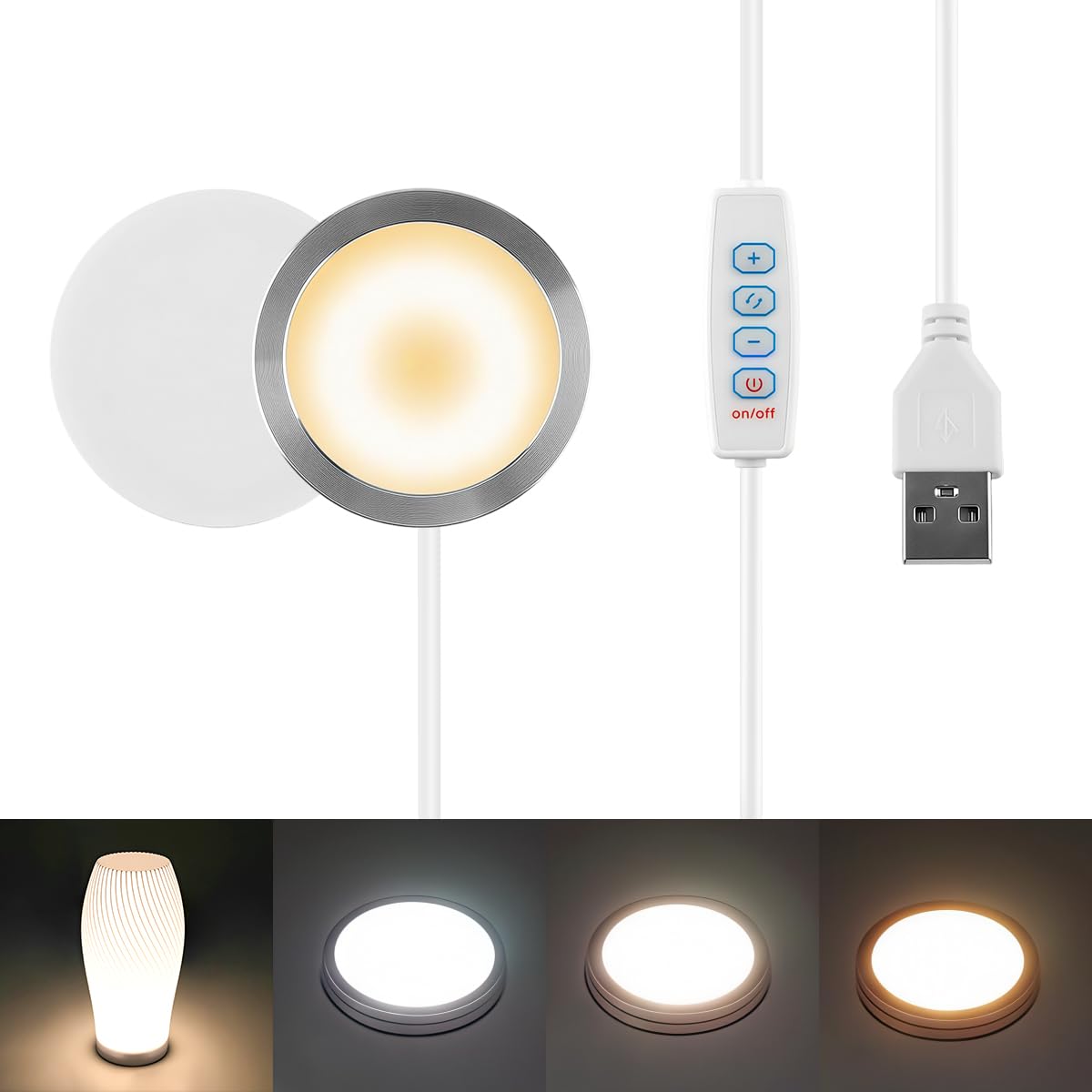 Serplex® 3D Printer LED Lamp Kit 001 3 Colors Adjustable, Compatible with Bambu lab H2D/A1/A1mini/P1S/P1P/X1C Makerworld Maker's Supply Hardware kit 5V USB Powered, Multicolor-White-picture-26