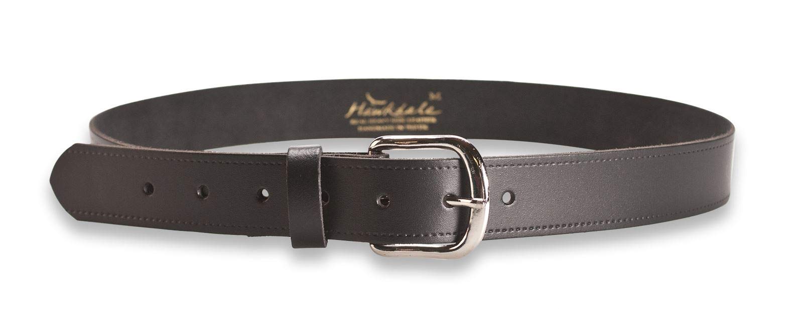 Hawkdale Leather Belt Men 1.25 Inch - Black, Brown Suit Trouser - Made In The UK # 804-400 [Black] [XXL - 44" - 48" (112-122 cm)]