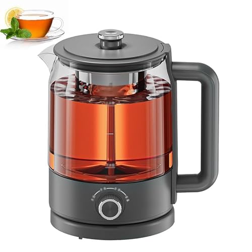 Macchine per Il Tè Caldo Teiera Elettrica In Vetro Addensato Completamente Automatica da 600 W Bollitore Elettrico Multifunzionale Acciaio Inossidabile 1.2 Litri Regolazione a 4 Velocità