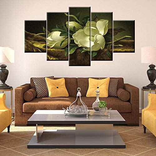 Peinture décorative magnolia grand format style artistique raffiné