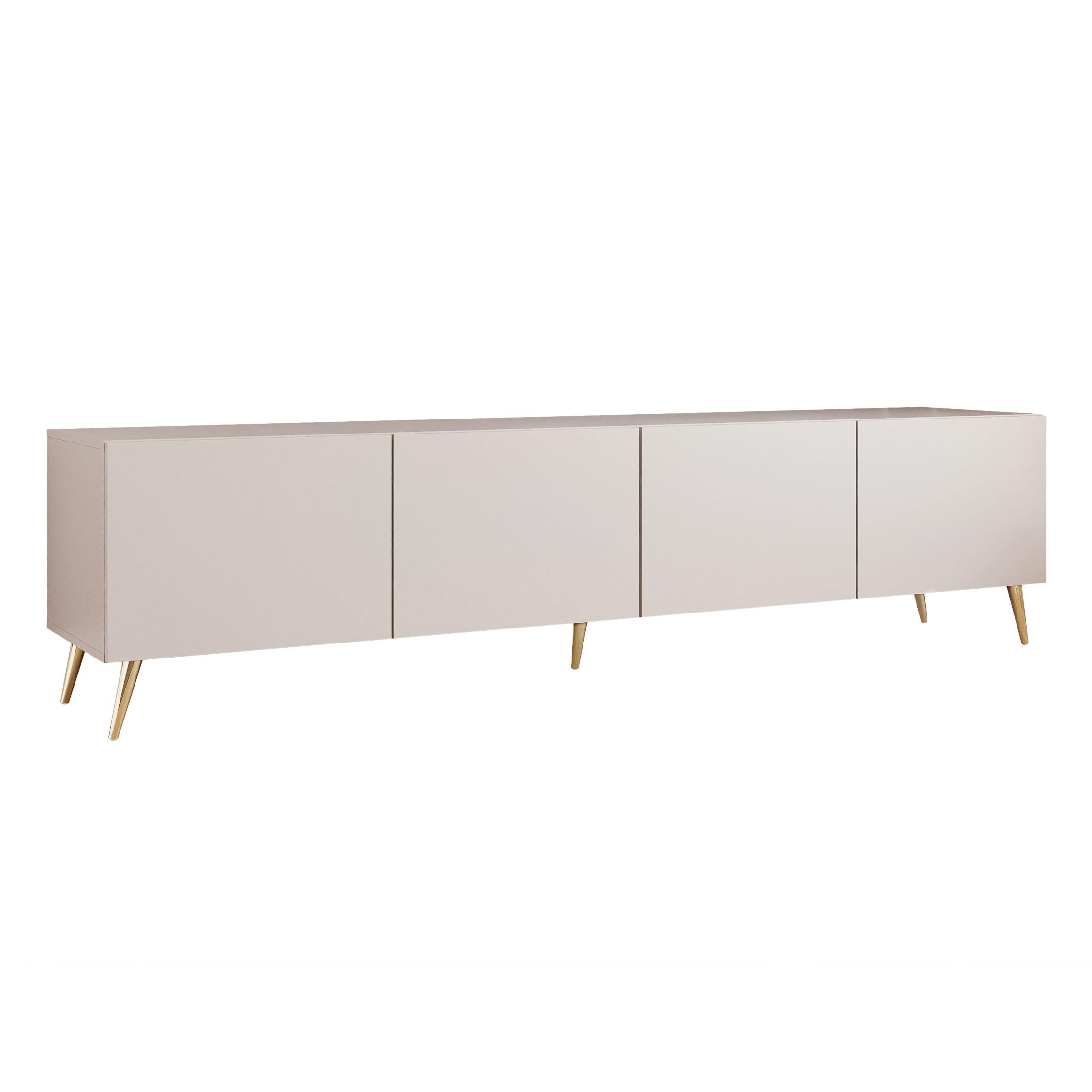 100/200/300 cm LED Meuble TV Cachemire avec Rangement et LED - Meuble TV Mural avec 4 Compartiments Spacieux
