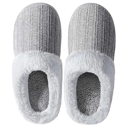 Amazon Essentials Women's Warm Cushioned Slippers for Indoor/Outdoor Grey, Size 9