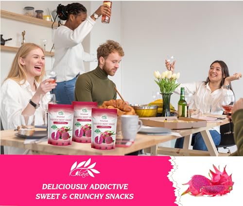 Image of CHAVI Dragon Fruit Chips - Pack of 3 x 2 Oz - Healthy 1 Ingredient Superfood Snack - No Added Sugars or Preservatives - Non-GMO, Vegan, Gluten-Free (Pack of 3)