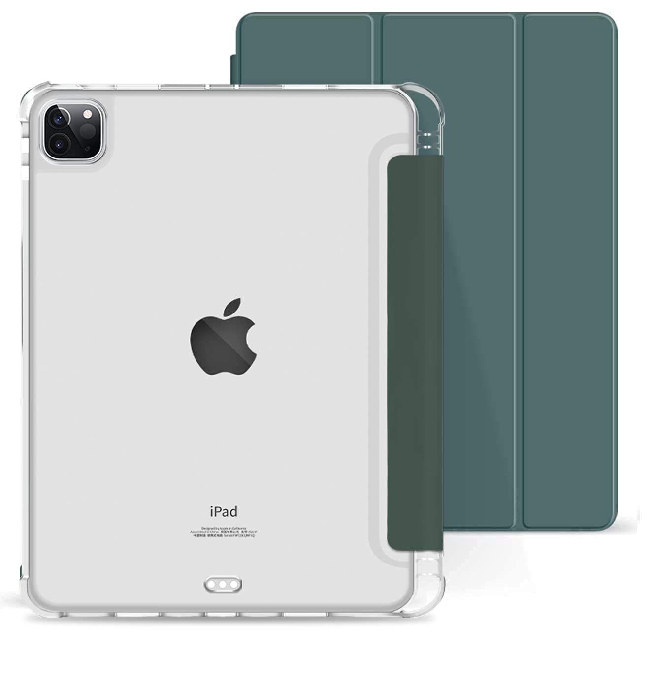 Oaky Pencil Holder with Transparent PC Back Case for Apple iPad Pro 11 inch 2022/2021, 4th/3rd Generation Folio Back Cover Trifold Stand Auto Wake/Sleep Cover - Dark Green (B0993TZG93) Amazon Price History, Amazon Price Tracker