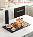10s Rapid Heating Food Warming Mat, 5 Temperature Settings Silicone Electric Heating Tray with 1-4H Timer & Child Lock, Foldable Portable Food Warmer for Family Gatherings/Camping/Baking, Dark Blue